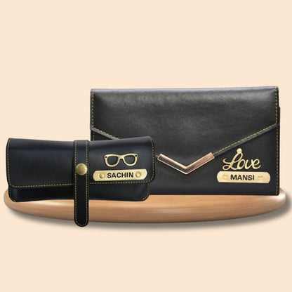 Personalized Gift Combo For Women (Wallet & Eye-ware Case)