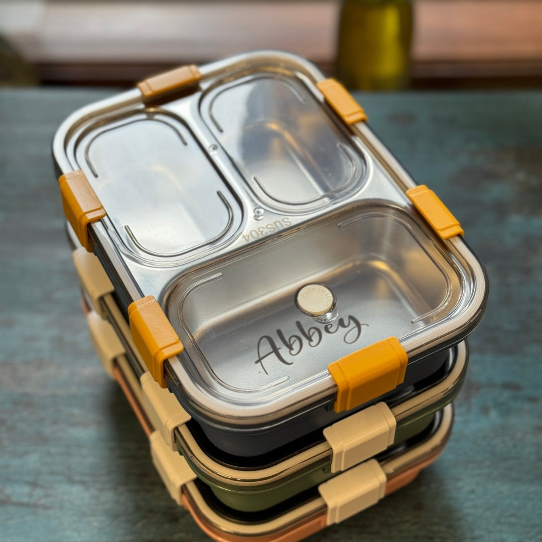 3 Compartment Stainless Steel Bento Lunch Box