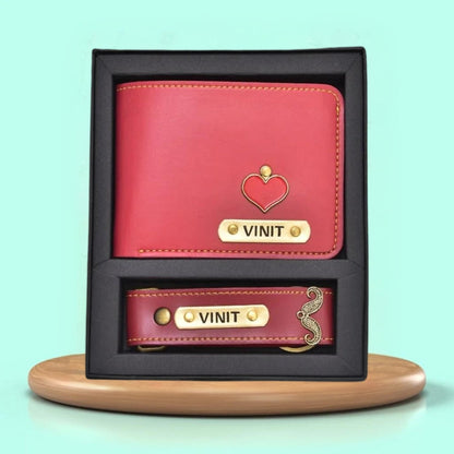 Personalized Wallet and Keychain Men's Combo