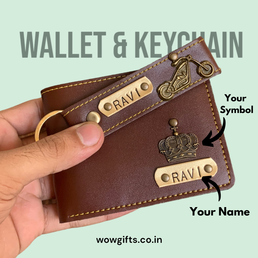 Personalized Name Wallet and Keychain Combo